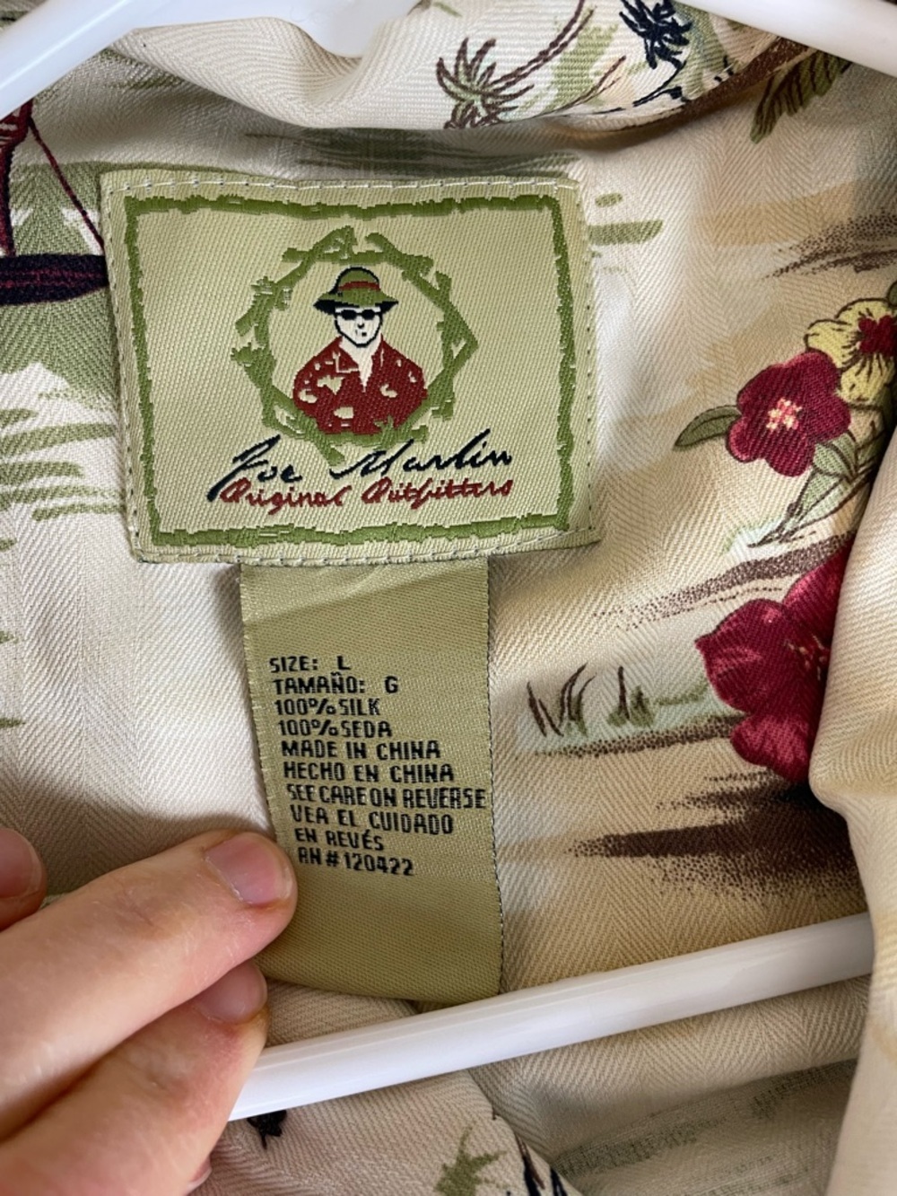 Two Silk Hawaiian Shirts Tommy Bahama Joe Marlin Tropical Print Short Sleeve L - Picture 2 of 16